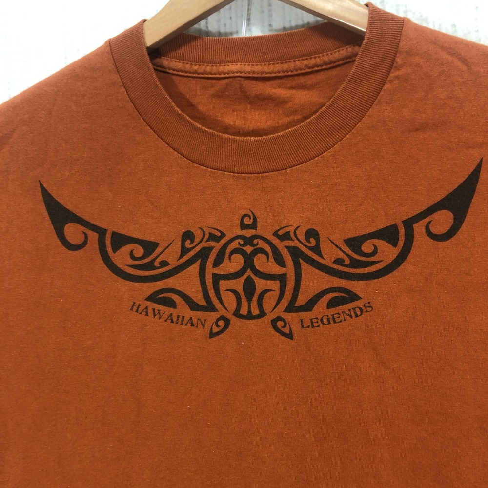 Hawaiian‎ Legends T-Shirt Turtle Graphic Print Brown Short Sleeve